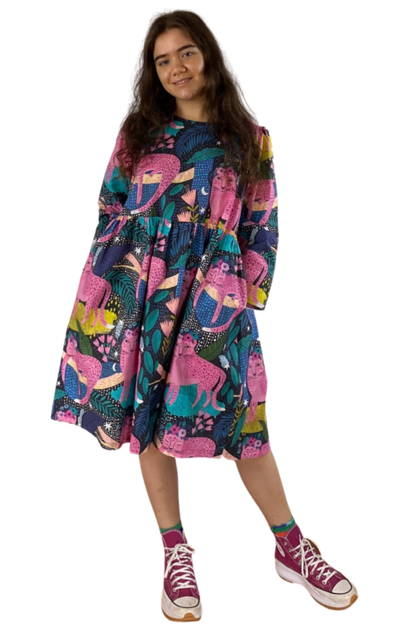 GOOD-TO-GO  Mirabel dress in Pink Jungle Cats   size 14