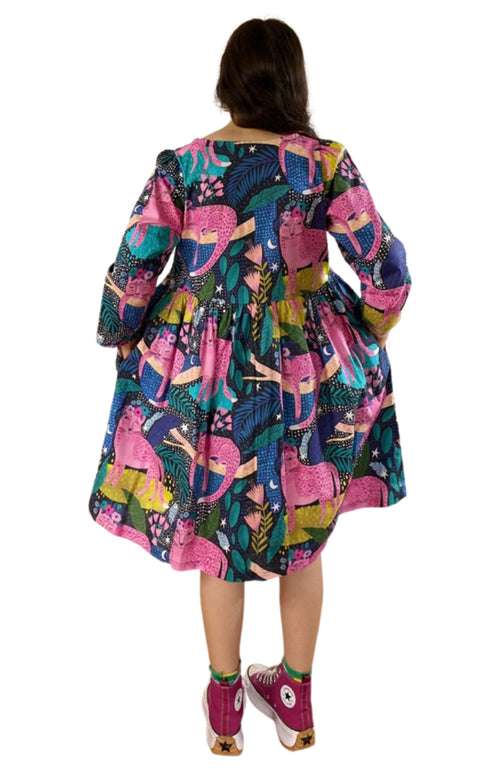 GOOD-TO-GO  Mirabel dress in Pink Jungle Cats   size 14